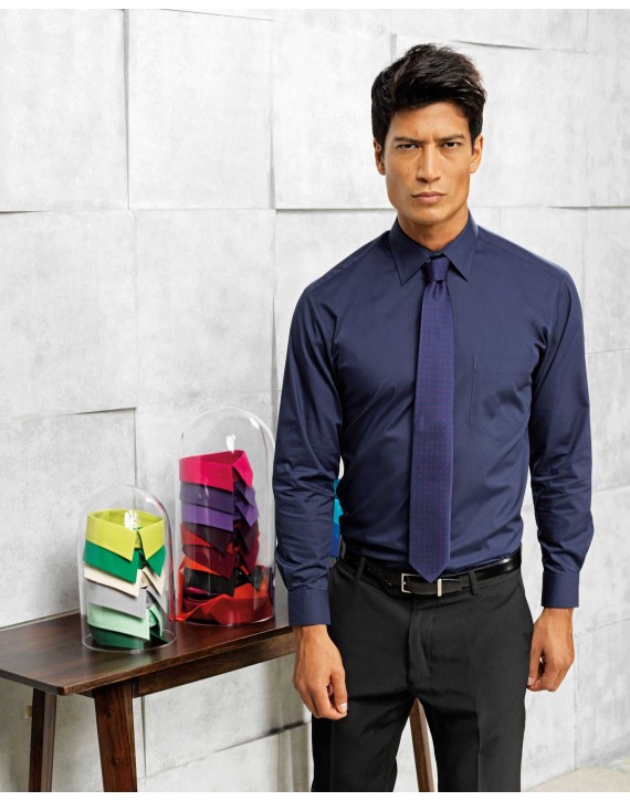 Premier Workwear Pánská košile s dlouhým rukávem Premier Workwear PR200 Černá 50
