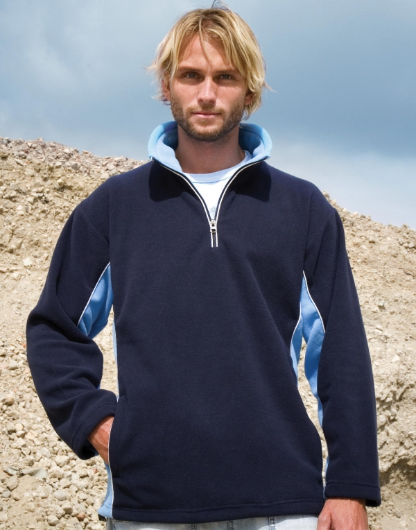 Result Pánská fleecová mikina Tech3™Sport Fleece Sweater Result (R086X) Námořnická modrá / Světlá modrá XL