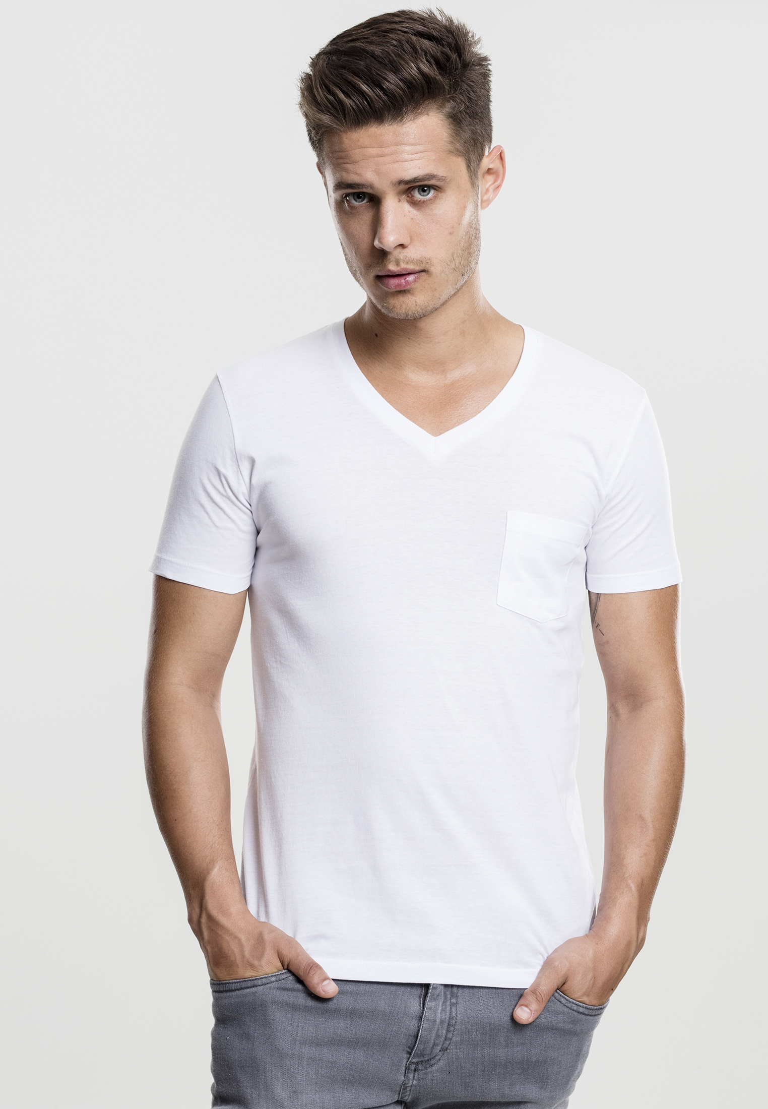 Urban Classics Pánské tričko s krátkým rukávem URBAN CLASSICS (TB497) Bílá XS