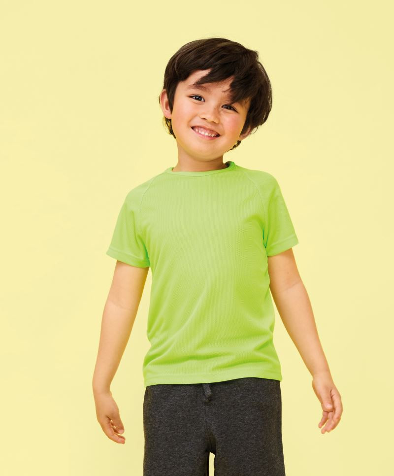 Sols Dětské sportovní triko s krátkým rukávem Sporty Sol's (01166) neon žlutá 6 let (106 - 116 cm)