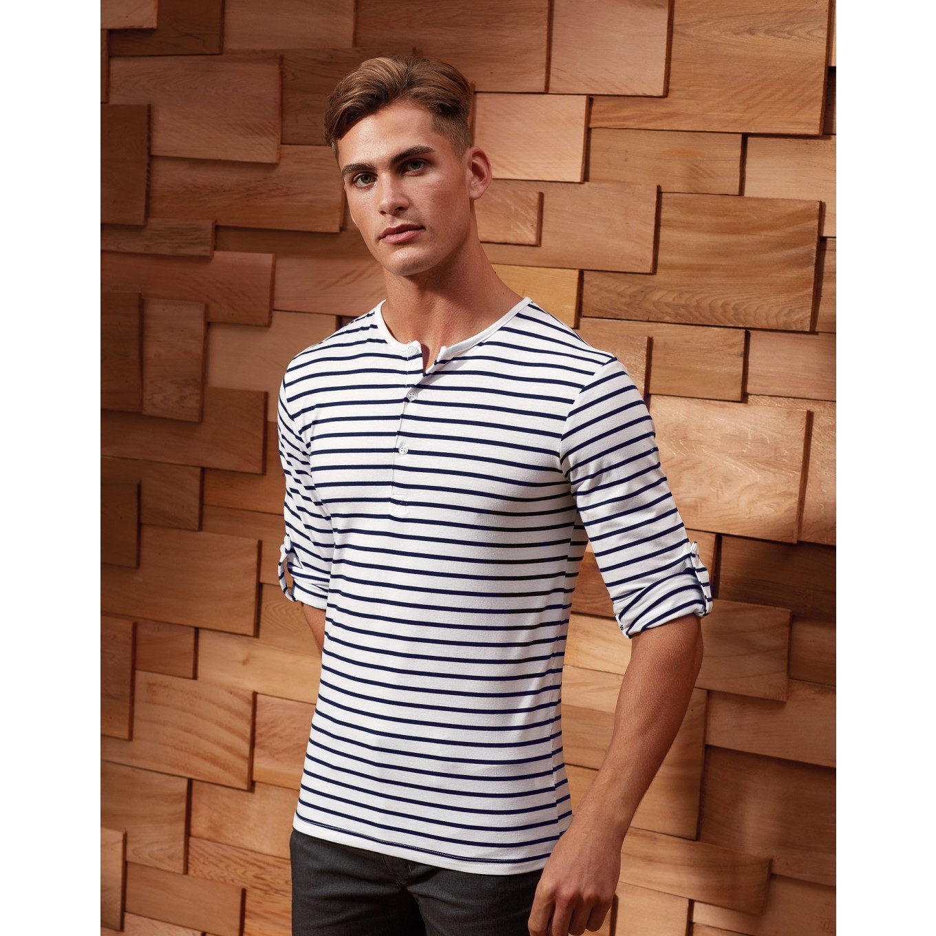 Premier Workwear Pánské tričko s dlouhým rukávem Premier Workwear (PR218) Bílá / Námořnická modrá XL