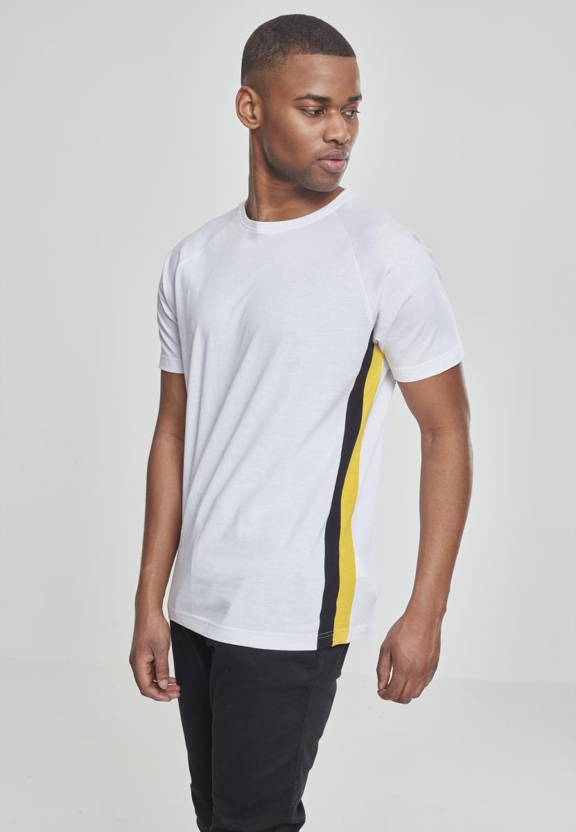 Urban Classics Pánské tričko s krátkým rukávem URBAN CLASSICS (TB2185) Bílá / Černá / Žlutá XL